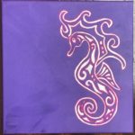 Sea Horse - Pink on Purple